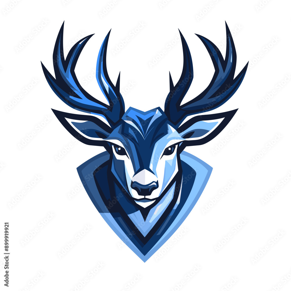 Deer vector mascot logo design with modern illustration concept style for badge, emblem and tshirt printing. Deer illustration for sport and esport team logotype. Deer sticker
