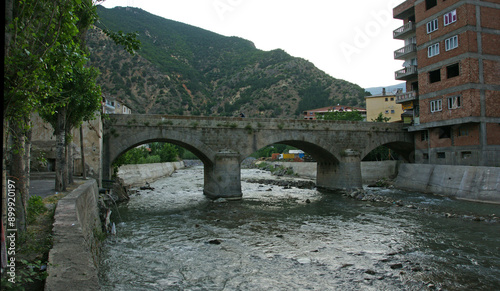 The historical Harsit Bridge in Torul, Gumushane, Turkey photo