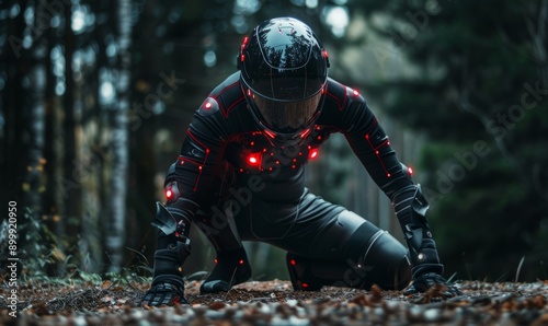 Full-body mocap suit with LED markers, advanced technology photo