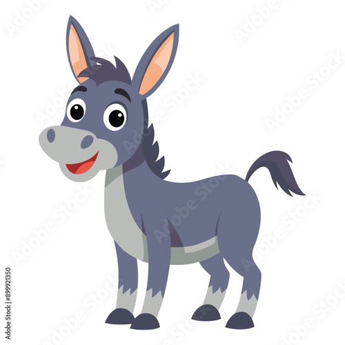 Illustration of cartoon donkey isolated on white © Ismail Hossain