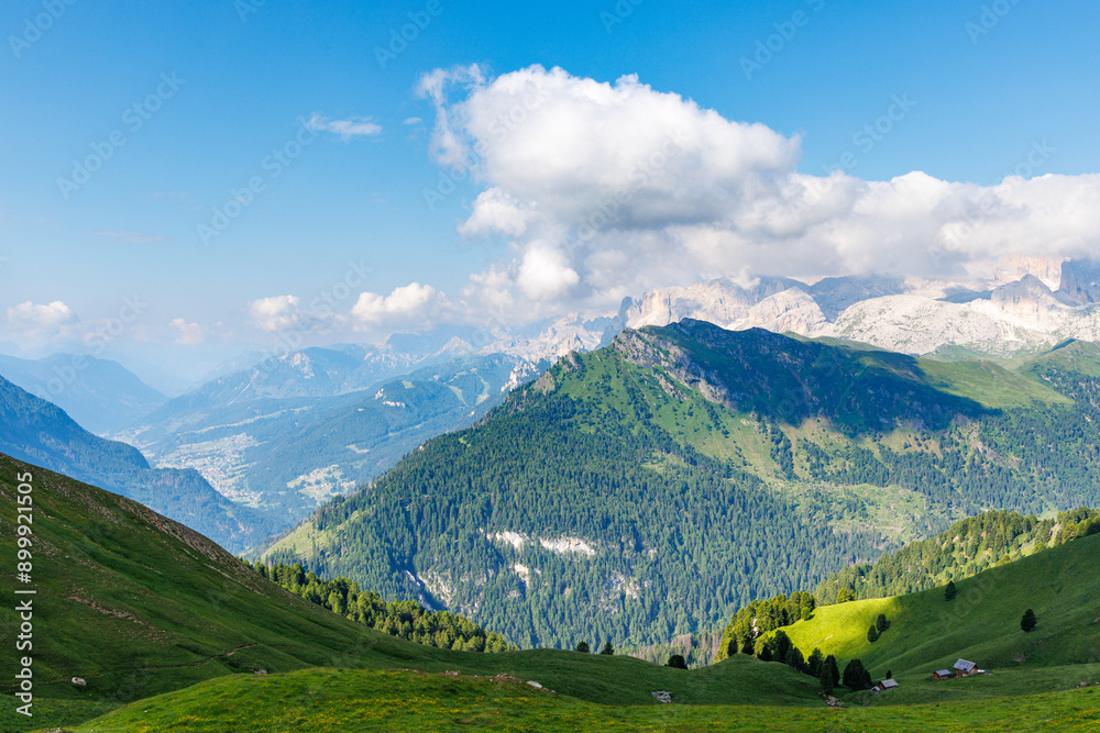 Naklejka premium Val di Fassa seen from Sassolungo - Italy