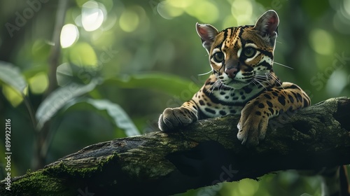 Rare South American Margay, Leopardus wiedii photo