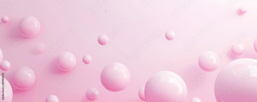 3D abstract pink background with soft shapes and floating bubbles 3D abstract pink background with soft shapes and floating bubbles