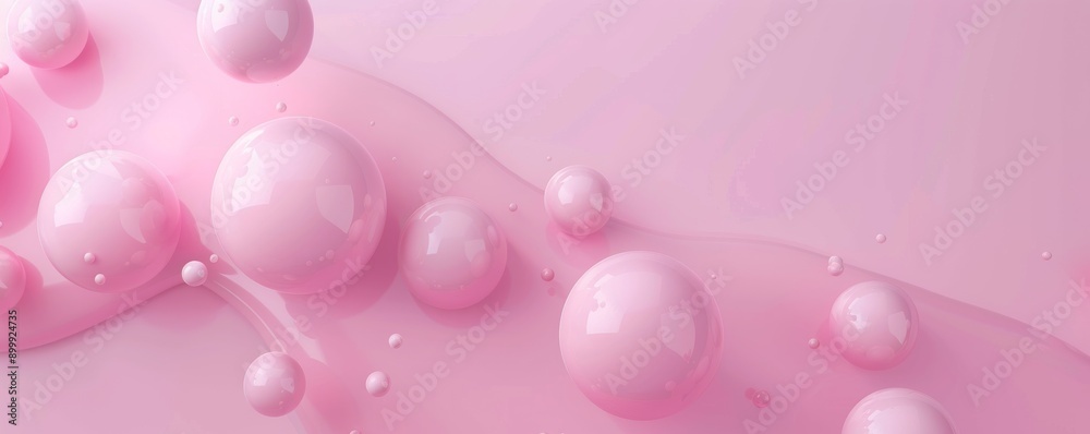 3D abstract pink background with soft shapes and spheres 3D abstract pink background with soft shapes and spheres