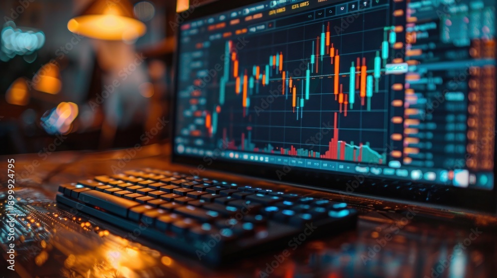 Bitcoin cryptocurrency digital money golden coin technology and stock chart candlestick down trend lose stock. Future freedom money, Background cover banner concept Bitcoin cryptocurrency digital money golden coin technology and stock chart candlestick down trend lose stock. Future freedom money, Background cover banner concept