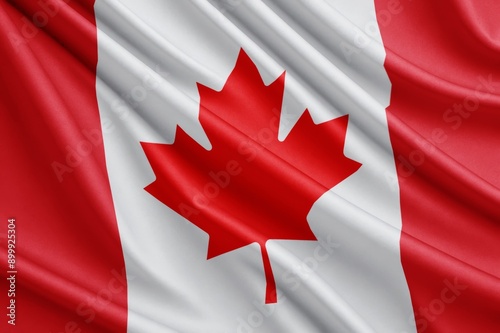 Close up full framed wave Canada fabric flag background