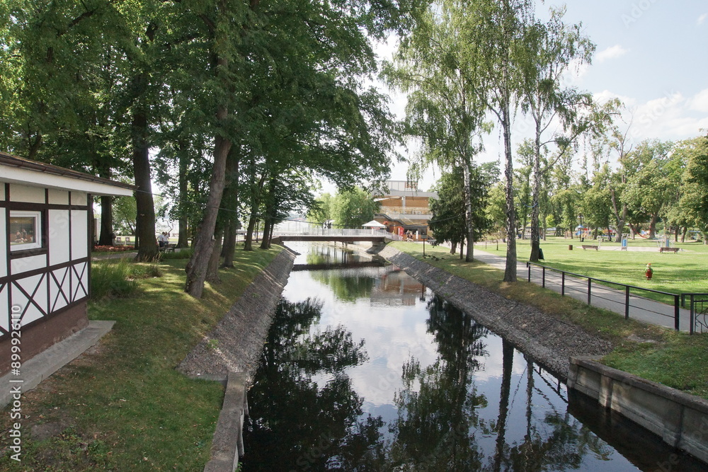 Rzeka Drwęca. Ostróda. Polska - Mazury - Warmia.