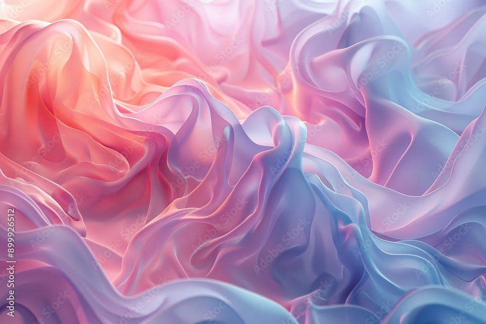 Fototapeta premium Abstract fluid shapes in pastel colors, vibrant and flowing art design