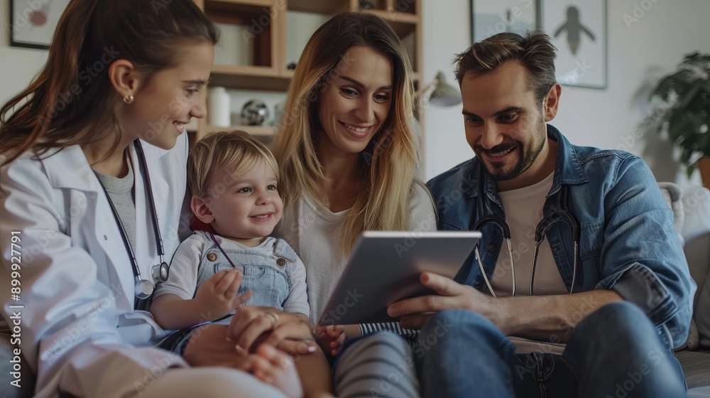 family talking to pediatrician background family talking to pediatrician background