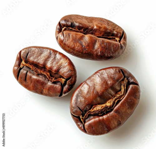 coffee beans, white background