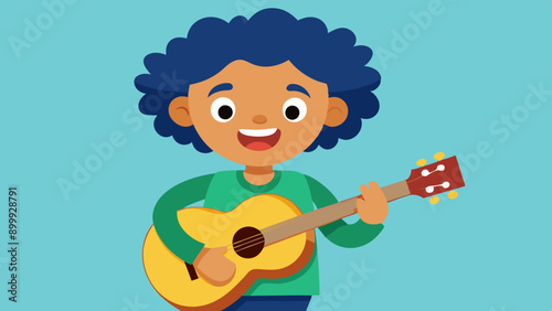 Kid Playing guitar. Hobbies and interests