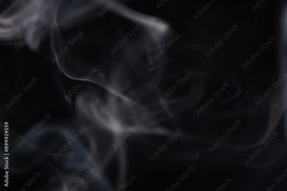 Fototapeta premium White smoke on a dark background, abstract, silver fog, minimalism, line of light