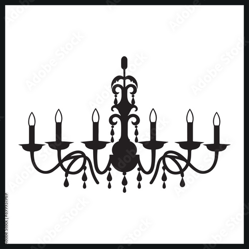 Chandelier vector silhouette .light fixture silhouette