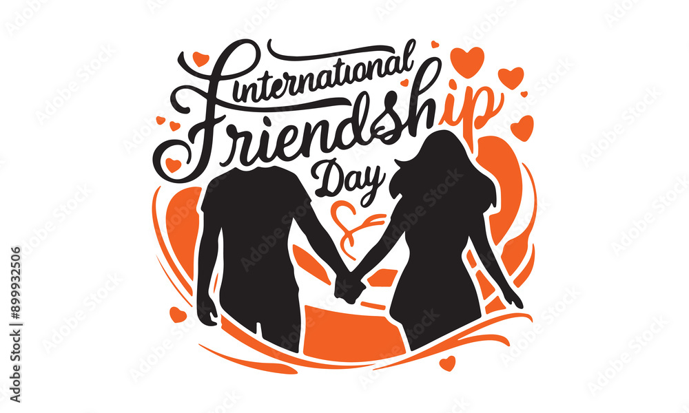 International Day of Friendship, Happy Friendship Day, Creative concept, Greeting card, poster, tee shirt print, the happy holiday of amity. International Day of Friendship, Happy Friendship Day, Creative concept, Greeting card, poster, tee shirt print, the happy holiday of amity.