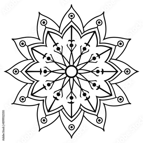 Simple Mandala design for Coloring page, Patterns, coloring book