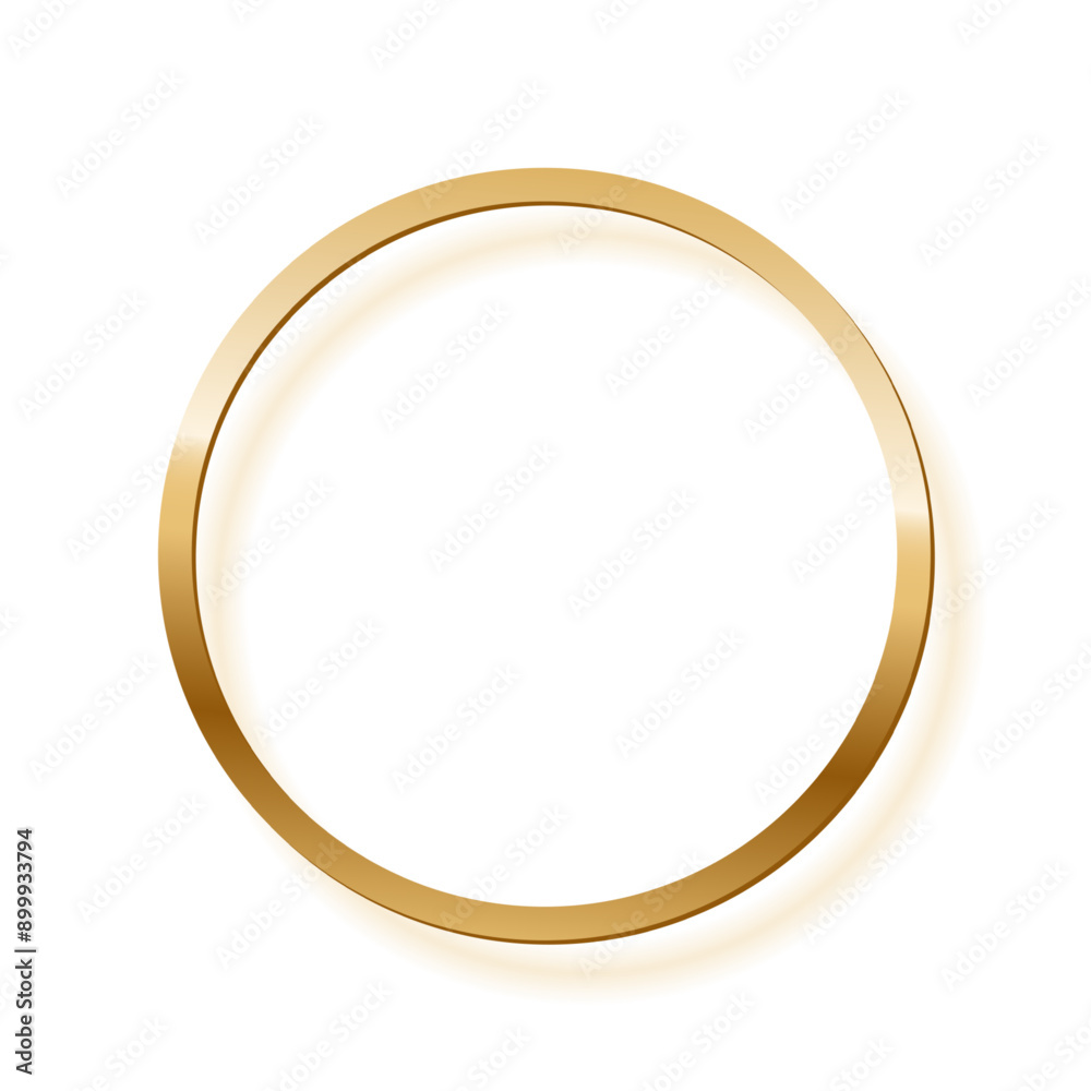 Golden round photo frame on white background. Gold circle button. Blank space for picture, painting, card. 3d realistic empty template vector illustration. Simple object mockup. Golden round photo frame on white background. Gold circle button. Blank space for picture, painting, card. 3d realistic empty template vector illustration. Simple object mockup.