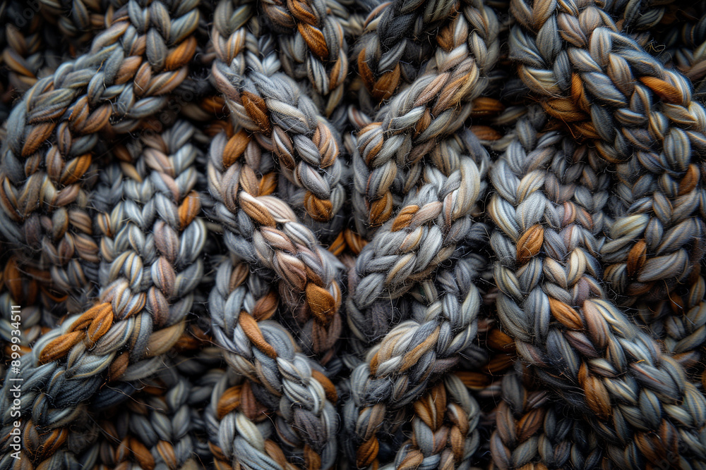 Naklejka premium Knitted sweater pattern, top view