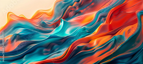 Abstract Colorful Swirling Waves.