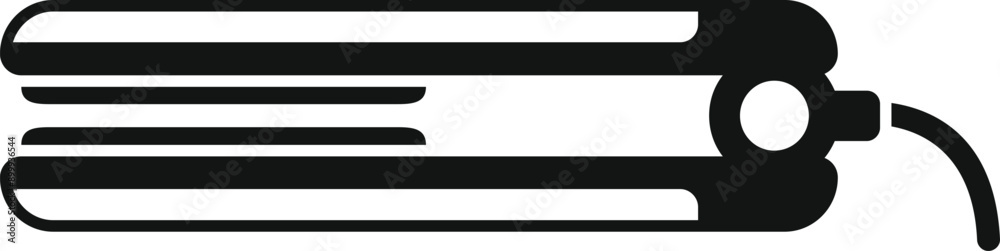 Black icon of a hair straightener, a tool used by hairdressers to straighten hair Black icon of a hair straightener, a tool used by hairdressers to straighten hair