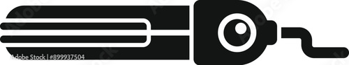 Modern hair straightener icon showing hair straightening process