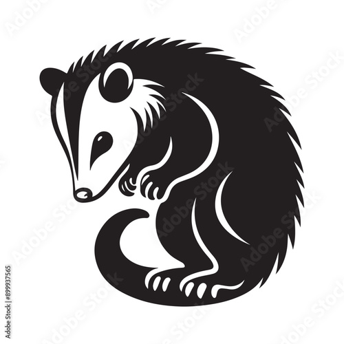 Possum silhouette vector illustration photo