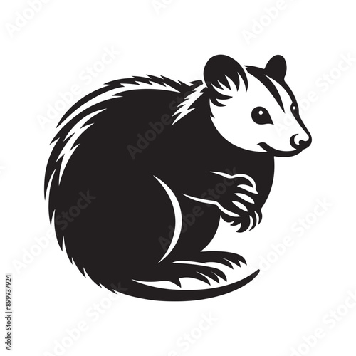 Possum silhouette vector illustration photo