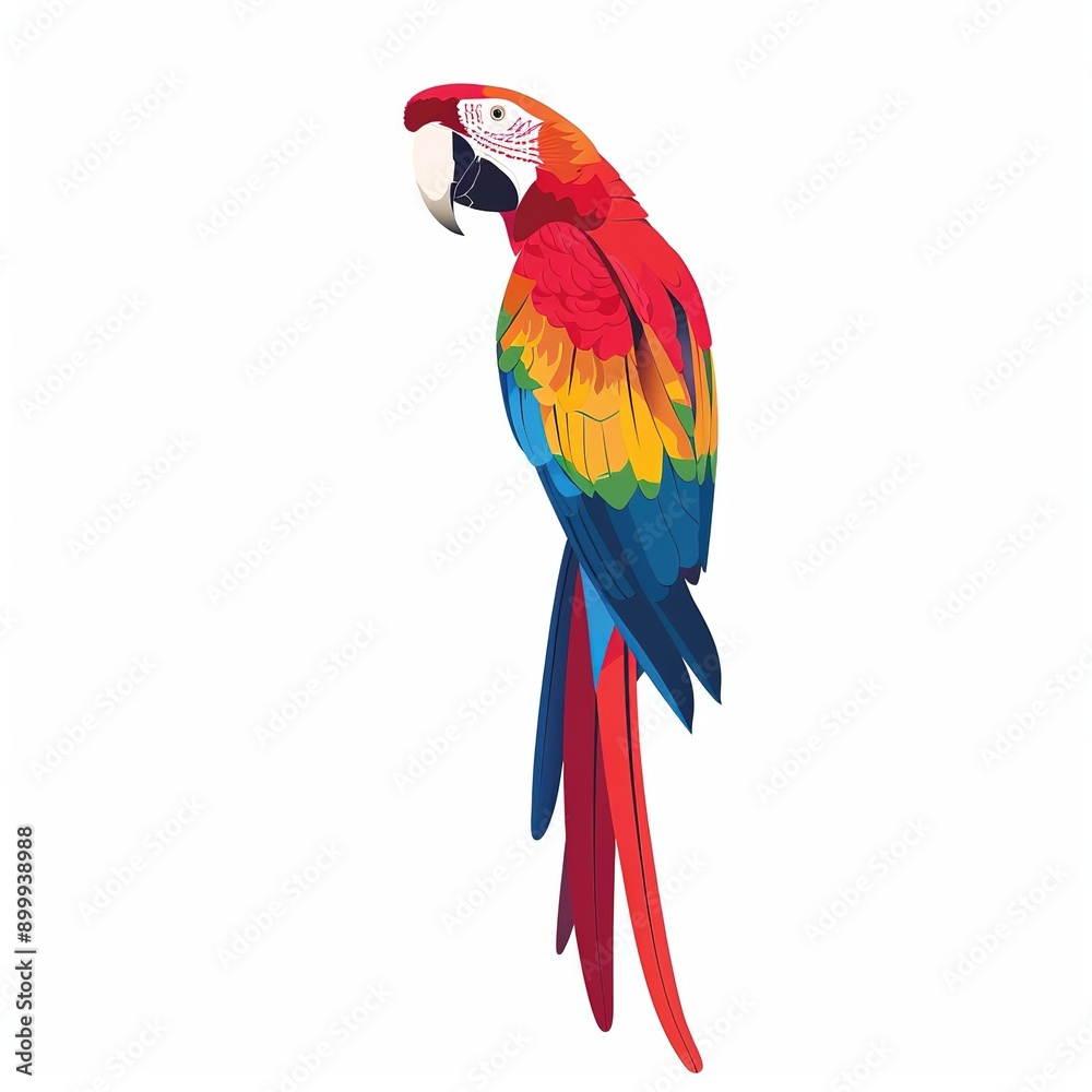 Obraz premium Macaw Festival animal fashion cartoon isolated whitebackground 16:9