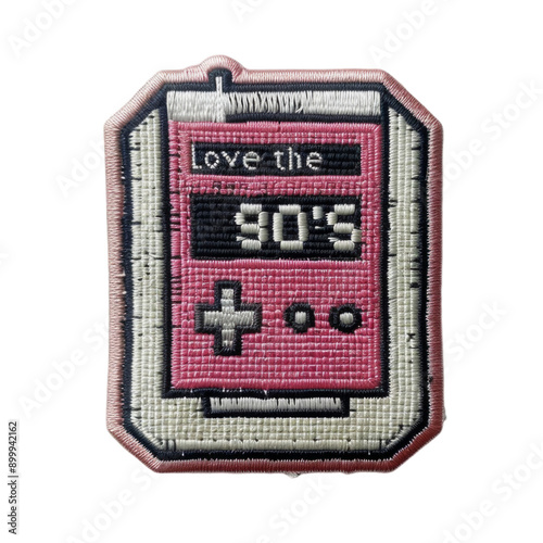 Retro Game Console Patch Vintage '80s Embroidery for DIY Crafts, Fashion, and Collectors photo