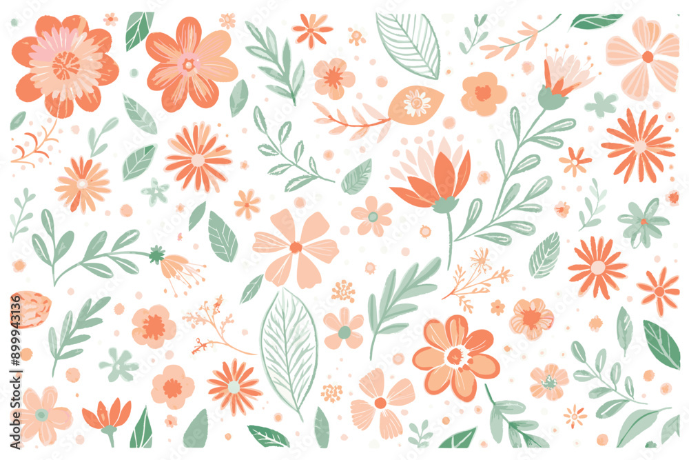 Wildflowers spring pattern Wildflowers spring pattern