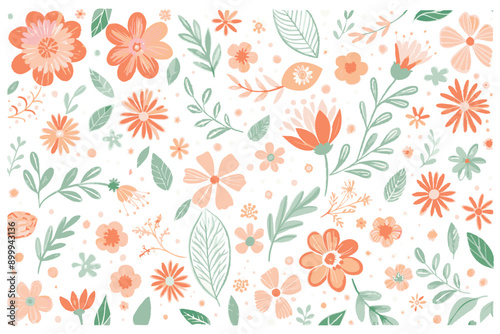 Wildflowers spring pattern 