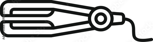Hair straightener icon representing a hairdressing tool for straightening hair, useful for beauty salon advertisement