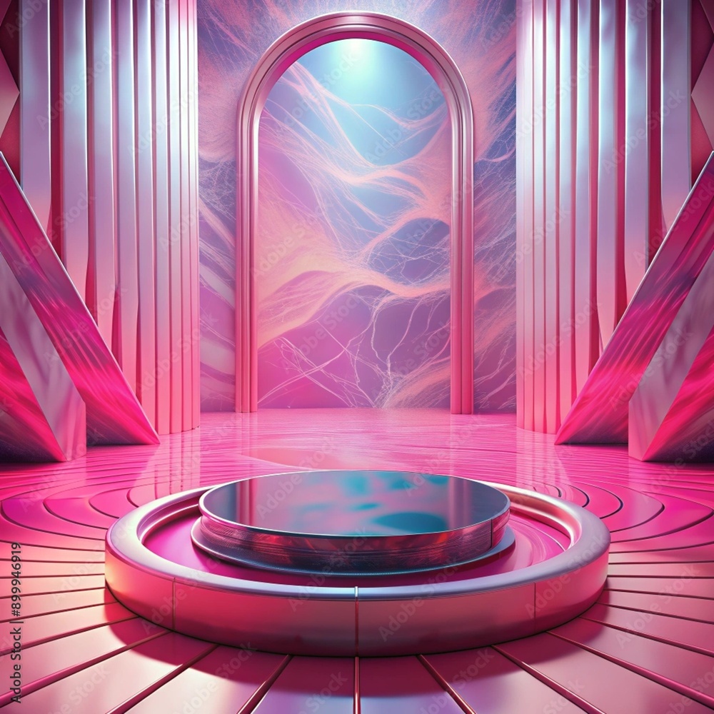 Abstract empty pink background with empty tabletop Abstract empty pink background with empty tabletop