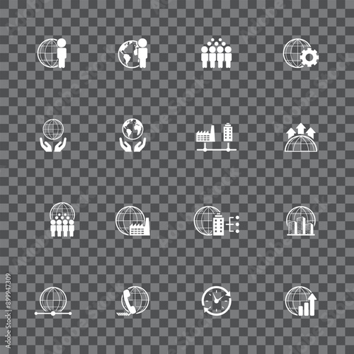 Universal business management and human resources icon set. Universal icons for web and mobile. Vector.	