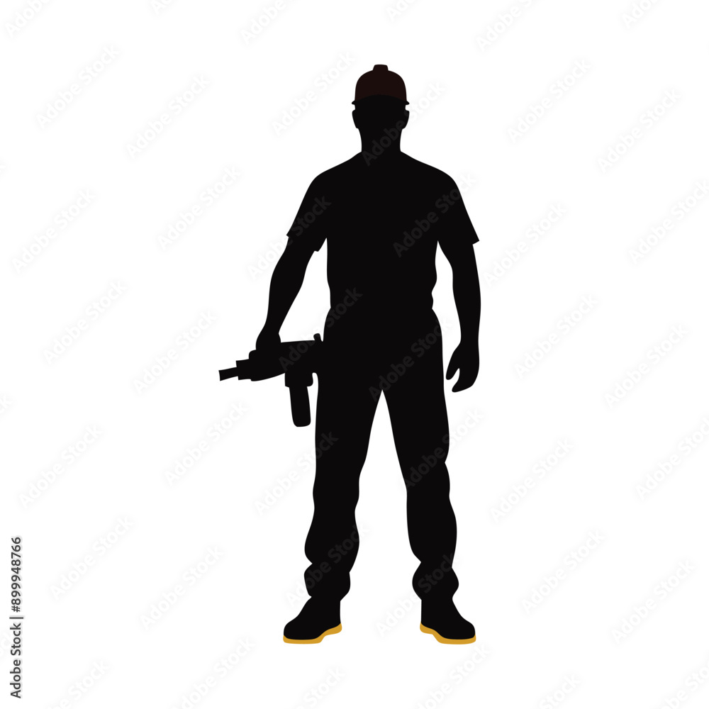 a labour worker stand with a machine stylish pose, stand with a drill machine, silhouette, solid color silhouette, isloated white background (35) a labour worker stand with a machine stylish pose, stand with a drill machine, silhouette, solid color silhouette, isloated white background (35)