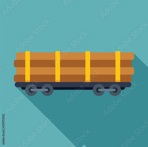 Train transporting large wood logs, highlighting the transportation of timber in the forestry industry
