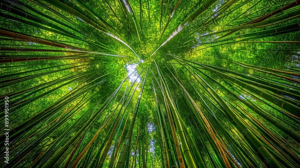 Looking Up Through a Dense Bamboo Forest Looking Up Through a Dense Bamboo Forest