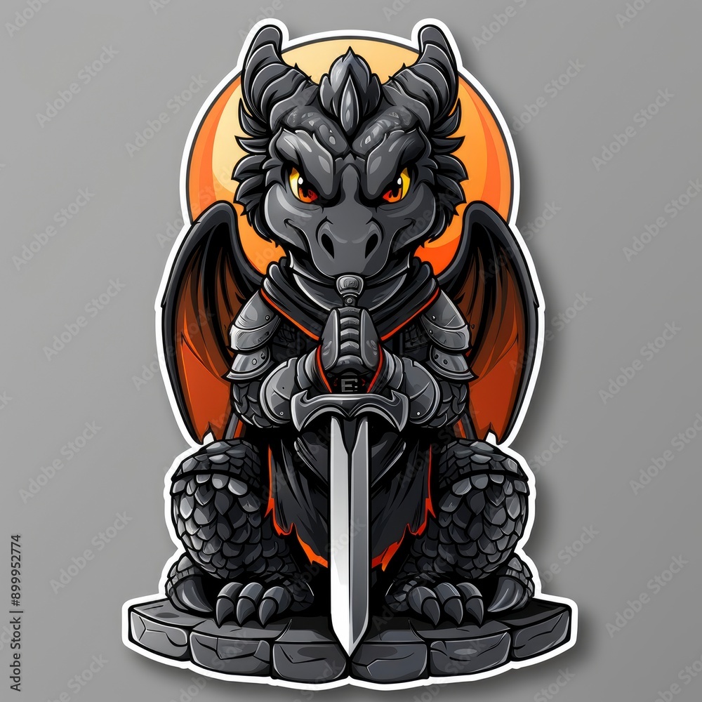 Cute Black Dragon Knight with Cute Black Dragon Knight with
