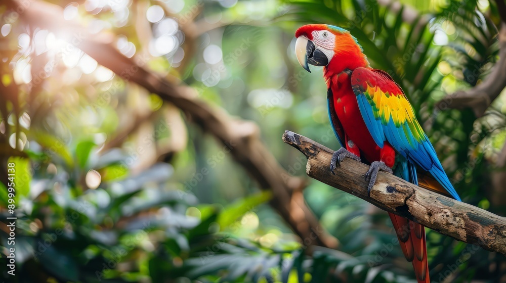 Scarlet Macaw Perched on a Branch Scarlet Macaw Perched on a Branch