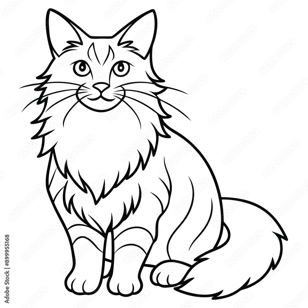 Maine Coon Cat Vector Illustration Maine Coon Cat Vector Illustration