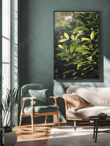 Mock up for wall art, posters, interior design, modern design