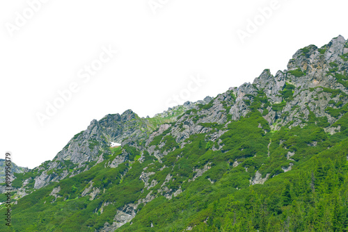 Beautiful mountain landscape in summer. Rocks, mountainous terrain. Isolated object. Tatra Mountains, Poland.