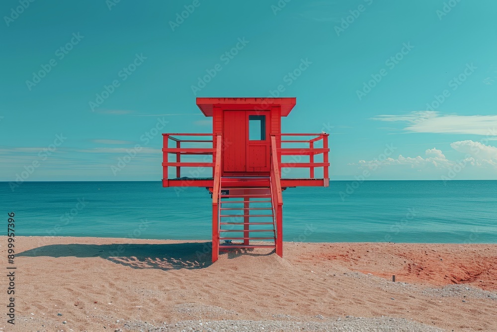 Empty lifeguard chair tower, no one sitting on life guard with the beach without people. Empty lifeguard chair tower, no one sitting on life guard with the beach without people.