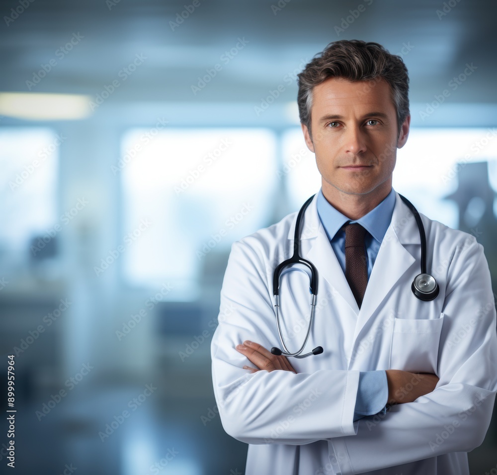 Doctor Man With Stethoscope In Hospital Doctor Man With Stethoscope In Hospital