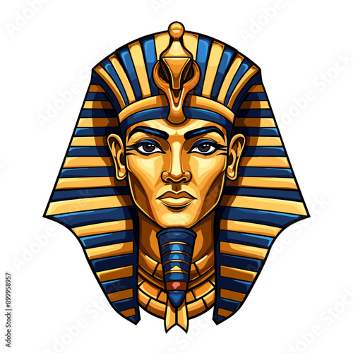 Pharaoh vector mascot logo design with modern illustration concept style for badge, emblem and tshirt printing. Pharaoh illustration for sport and esport team logotype. Pharaoh sticker
