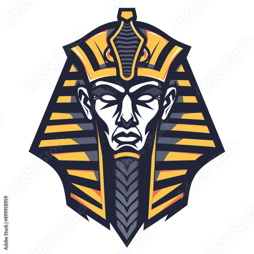 Pharaoh vector mascot logo design with modern illustration concept style for badge, emblem and tshirt printing. Pharaoh sticker. Pharaoh illustration for sport and esport team logotype