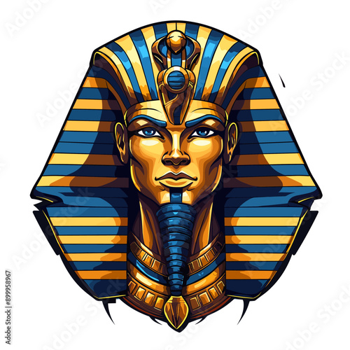 Pharaoh vector mascot logo design with modern illustration concept style for badge, emblem and tshirt printing. Pharaoh sticker. Pharaoh illustration for sport and esport team logotype