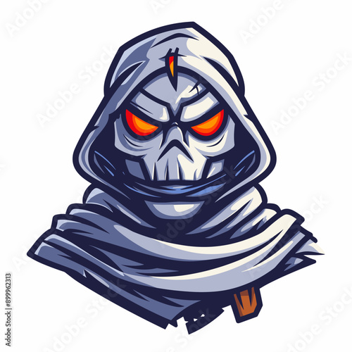 Mummy vector mascot logo design with modern illustration concept style for badge, emblem and tshirt printing. Mummy illustration for sport and esport team logotype. Mummy sticker