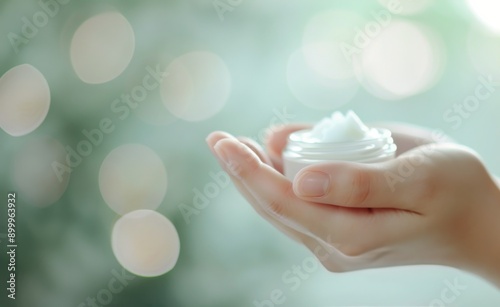 Hand Holding Cream Jar