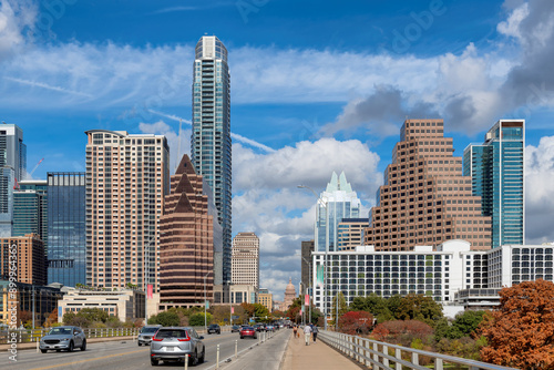 Obraz na płótnie Panoramic view of Austin Downtown Skyline in sunny day in Austin, Texas, USA w salonie