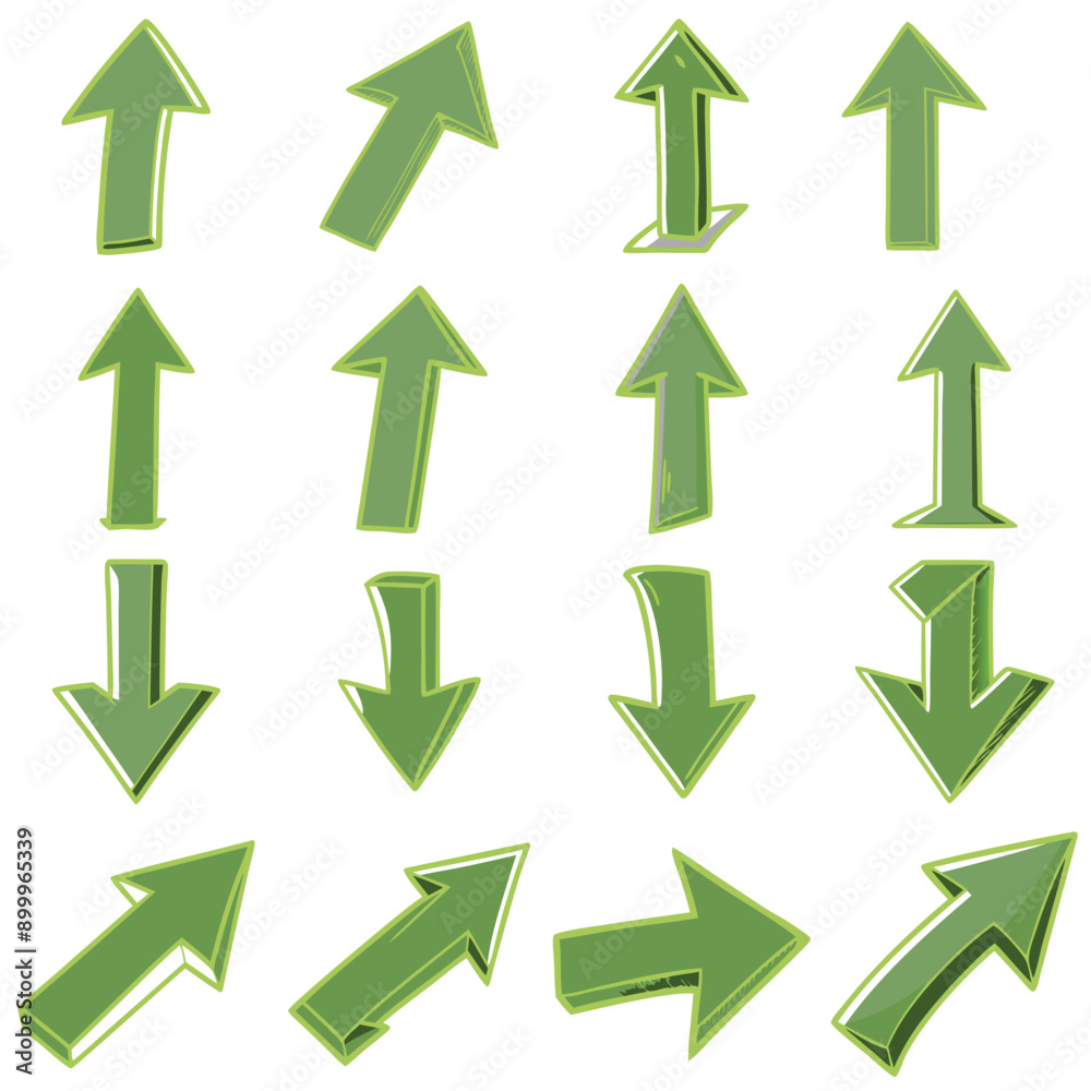 Hand-drawn Cursor Arrow Illustration: A simple yet striking hand-drawn red arrow, depicted on a plain background, with a sense of motion in different direction Hand-drawn Cursor Arrow Illustration: A simple yet striking hand-drawn red arrow, depicted on a plain background, with a sense of motion in different direction
